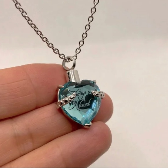 Cremation Urn Necklace for Ashes Always in My Heart Jewelry - Picture 7 of 7